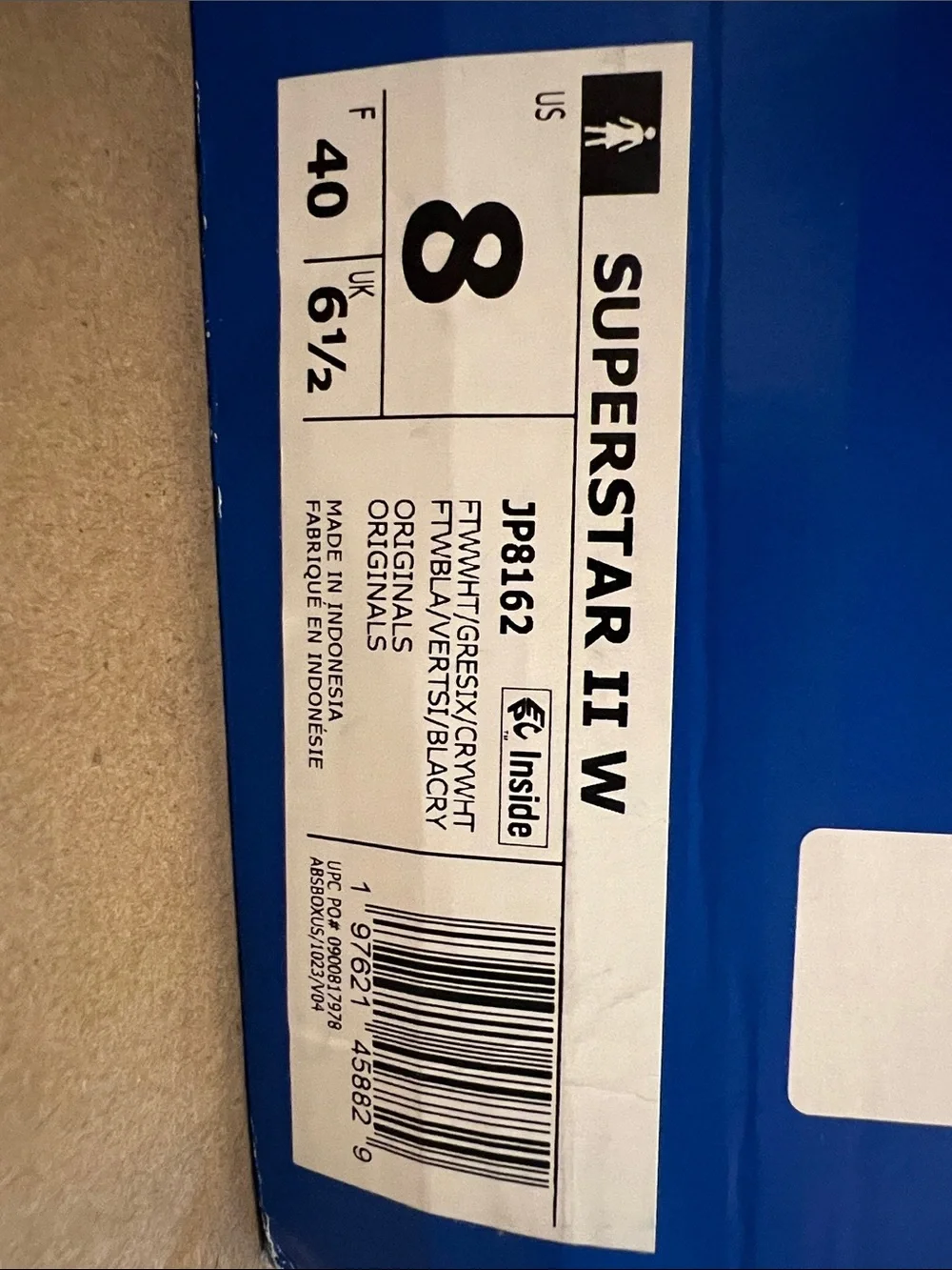 Adidas Superstar White Sneakers Woman US8